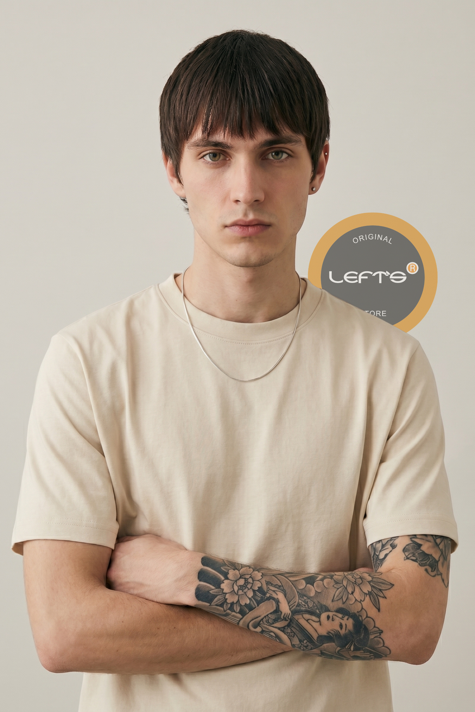 White T-shirt with napkin graphic